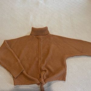 Tan turtleneck cotton blend sweater. Size s/m